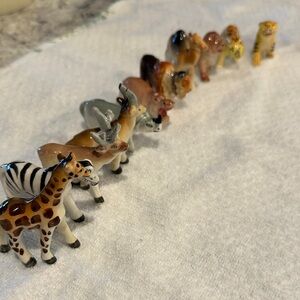 Glass Miniature Animal Figurines Set of 11